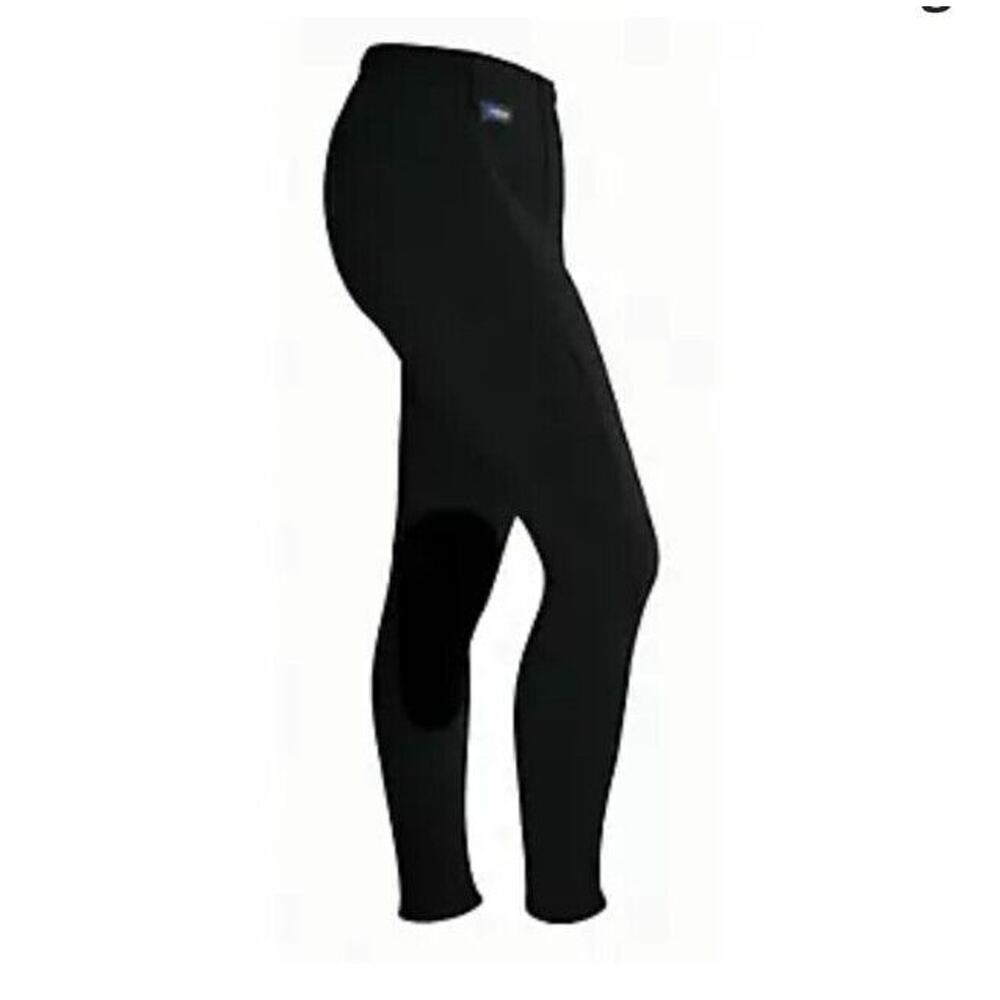 Irideon Kid Girl Essential Riding Tights Knee Patch M Black Equestrian Pants USA